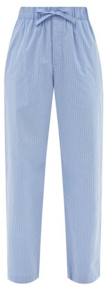 Tekla Drawstring Organic-cotton Poplin Pyjama Trousers - Blue Stripe