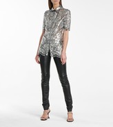 Thumbnail for your product : Paco Rabanne Metallic floral-lace blouse