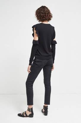 French Connection Louise Frill Cold Shoulder Jumper