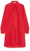 Thumbnail for your product : Givenchy Pussy-bow Pleated Silk-blend Crepe De Chine Mini Dress