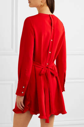 Miu Miu Ruffled Cady Mini Dress - Red