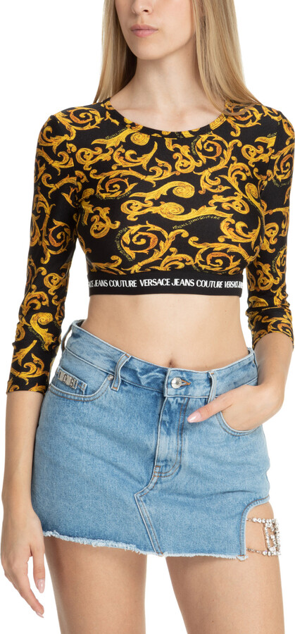Versace Jeans Couture Logo-Underband Cropped Top - ShopStyle