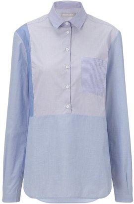 Richard Nicoll Blue Multi Cotton Patchwork Shirt
