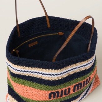 Miu Miu Woven fabric tote bag - ShopStyle