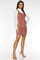 Thumbnail for your product : Quiz Pink Cord Button Pinafore Dress