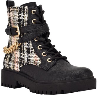 GUESS Olisey Tweed Combat Boot - ShopStyle