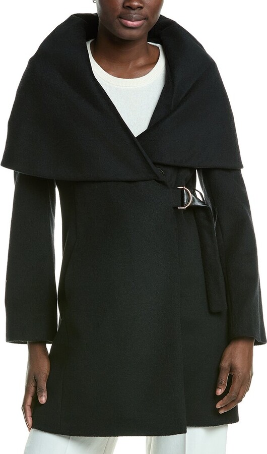 Via Spiga Wool-Blend Hooded Coat