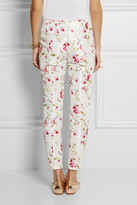 Thumbnail for your product : RED Valentino Floral-print sateen-twill slim-leg pants