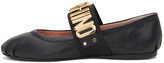 Thumbnail for your product : Moschino Black Leather Maxi Ballerina Flats
