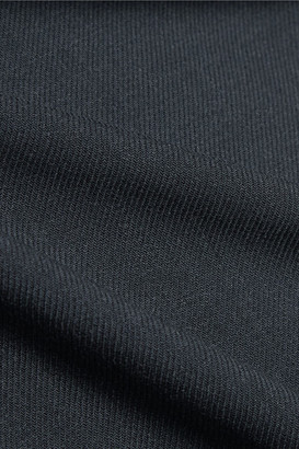Nina Ricci Organza-Paneled Wrap-Effect Wool-Twill Dress