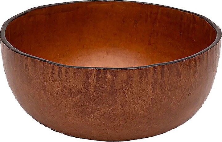 Hunting Season Molded Leather Bowl in Cognac