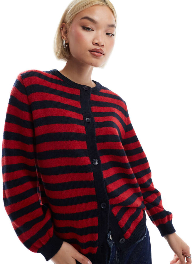 Striped Cardigan Red Cardigan Asos Red Cardigan Top Button