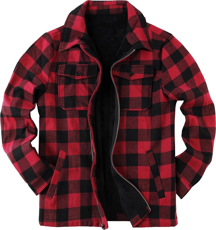 red check coat mens