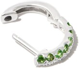 Thumbnail for your product : Roxanne First 14kt White Gold Diamond And Garnet Single Hoop Earring