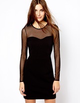 Thumbnail for your product : MANGO Mesh & Stud Insert Bodycon Dress