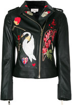 Temperley London embroidered patch biker jacket