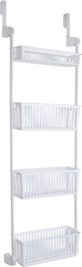 Smart Design 4-Tier Over-the-Door Organizer Pantry Hanging Organizer, White