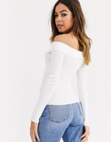 Thumbnail for your product : Miss Selfridge bardot jumper in cream