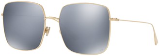 Christian Dior DiorStellaire1 Women's Square Sunglasses, Gold/Silver