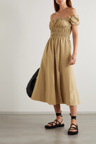 Thumbnail for your product : Altuzarra Daisy Shirred Woven Midi Dress - Brown
