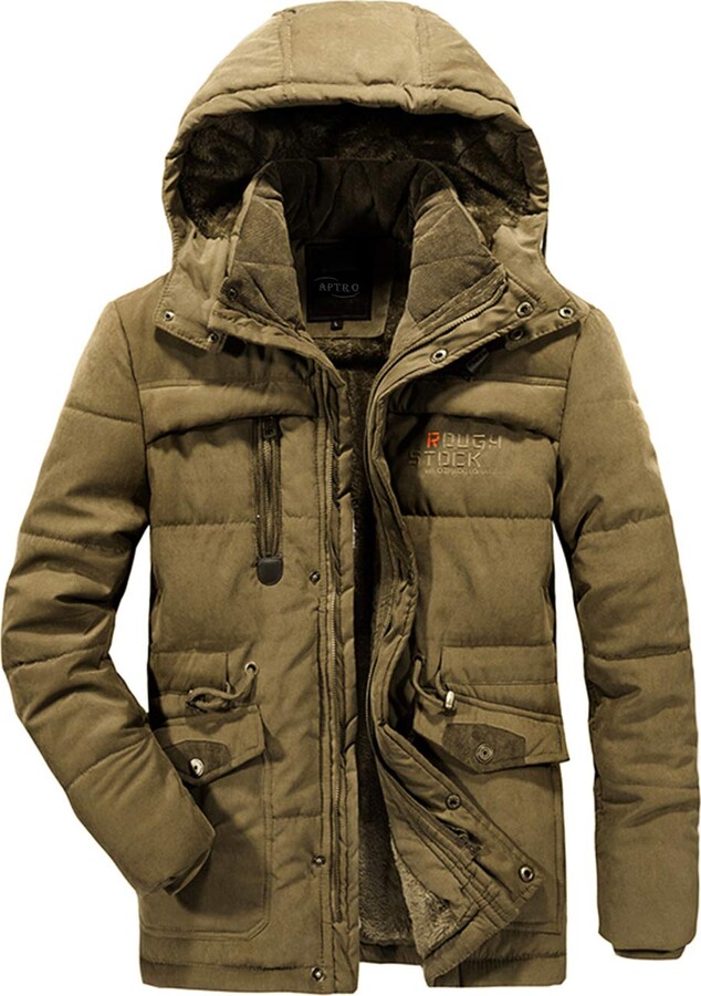 APTRO Mens Coats Winter Padded Jacket Warm Casual Overcoat Thick ...