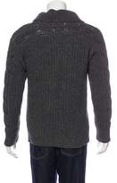 Thumbnail for your product : Burberry Cable Knit Wool Shawl Sweater