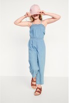 Thumbnail for your product : Old Navy Chambray Smocked Shoulder-Tie Jumpsuit for Girls