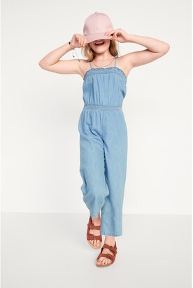 Old Navy Chambray Smocked Shoulder-Tie Jumpsuit for Girls