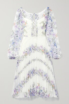 Thumbnail for your product : Marchesa Notte Pleated Floral-print Chiffon Dress
