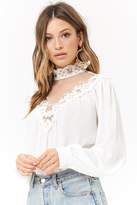 Thumbnail for your product : Forever 21 Crochet Lace Chiffon Top