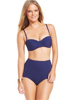 Thumbnail for your product : Vince Camuto Pleated High-Waist Bikini Bottoms