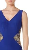 Thumbnail for your product : JS Collections V neck gown with beaded side inserts