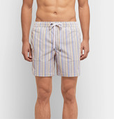 Thumbnail for your product : Onia Charles Long-Length Striped Seersucker Swim Shorts