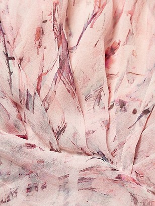 IRO Pommie Paint-Print Ruffle Silk-Chiffon Mini A-Line Dress