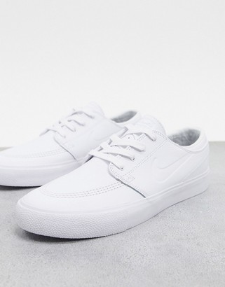 nike sb zoom stefan janoski white leather skate shoes