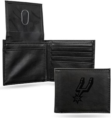 Rico NBA Laser-Engraved Black Billfold Wallet - Spurs