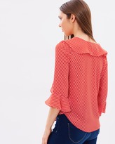 Thumbnail for your product : Wallis Spot Frill Flute Sleeve Top