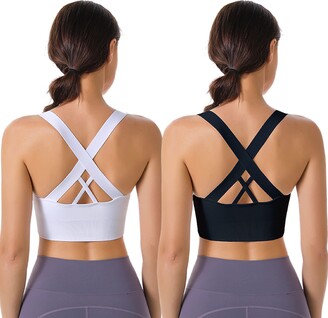 romansong Strappy Yoga Sports Bras for Women Padded Criss-Cross