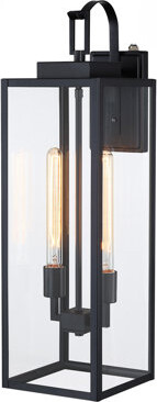 17 Stories Outdoor Black Wall Light with Dusk to Dawn