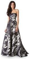Thumbnail for your product : Monique Lhuillier Butterfly Strapless Gown