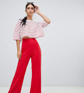 Missguided wide leg pant in red