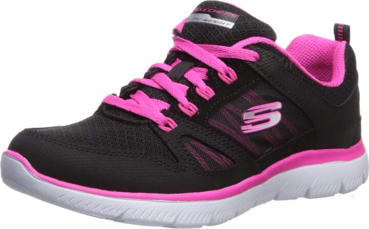 Pink And Black Skechers | ShopStyle