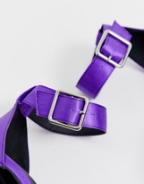 Thumbnail for your product : ASOS DESIGN Presta platform high heels in purple satin