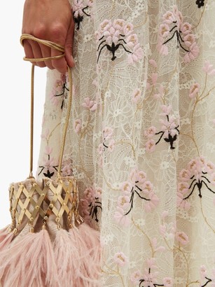 Giambattista Valli Floral-embroidered Chantilly-lace Tulle Gown - Ivory Multi