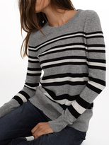 Thumbnail for your product : White + Warren Essential Cashmere Stripe Crewneck