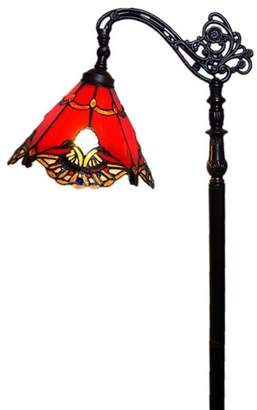 Red Jewel Carousel Bridge Arm Tiffany Floor Lamp
