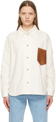 Loewe White Denim Leather Pocket Jacket