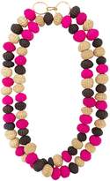 Carolina Herrera raffia beads long necklace