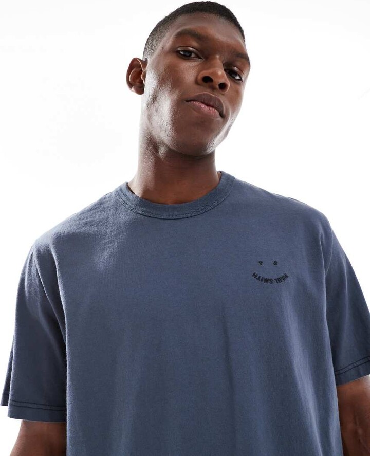 Paul Smith oversized happy logo T-shirt in charcoal