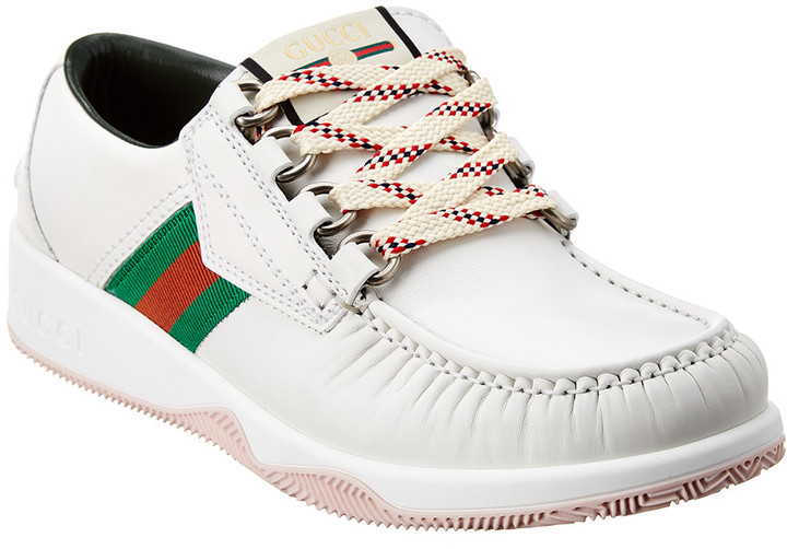 Gucci Leather Web Sneaker Online Sale, UP TO 56% OFF